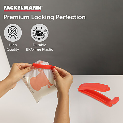 Fackelmann Re-Usable Plastic Sealing Clip Set, 5 pcs Seal Clips, Extremely Durable, Ergonomic Design, Durable & Easy to Use