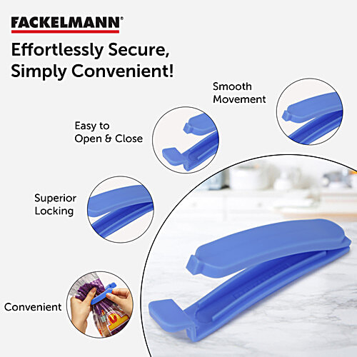 Fackelmann Re-Usable Plastic Sealing Clip Set, 5 pcs Seal Clips, Extremely Durable, Ergonomic Design, Durable & Easy to Use