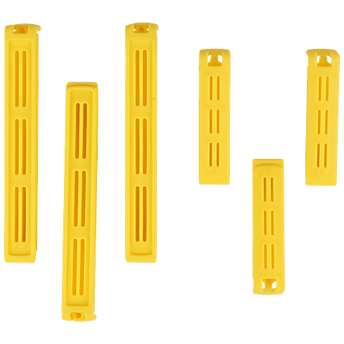 Fackelmann Re-Usable Plastic Sealing Clips - Ideal For Clipping All Food, Plastic & Paper Bags, Yellow, 1 pc (Set of 6) 