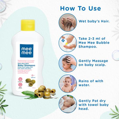 Mee Mee Mild Baby Shampoo, 500 ml Bottle Paraben Free & Hypoallergenic