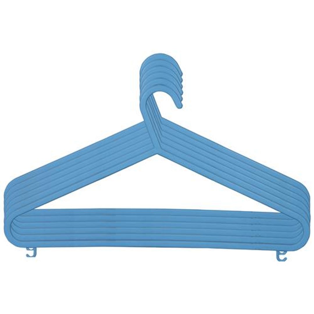 Laplast Cloth Hangers - Plastic, Blue, High Quality, Sturdy, 10 pcs 