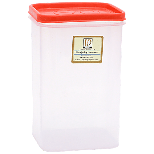 Laplast Storewell Airtight Storage Container - Transparent, Plastic, Plain, Rectangular, 800 ml (Pack of 6) 100% Food Grade