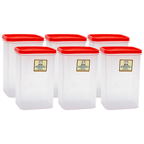 Laplast Storewell Airtight Storage Container - Transparent, Plastic, Plain, Rectangular, 800 ml (Pack of 6) 100% Food Grade