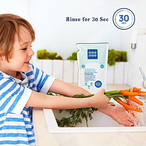 Mee Mee Baby Accessories & Vegetable Liquid Cleanser, 1.2 L Pouch Kills 99.9% Germs