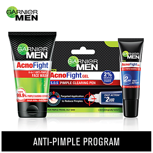 Garnier Men Acno Fight Anti-Pimple Face Wash, 100 g Fights 99.9% Pimple Causing Germs