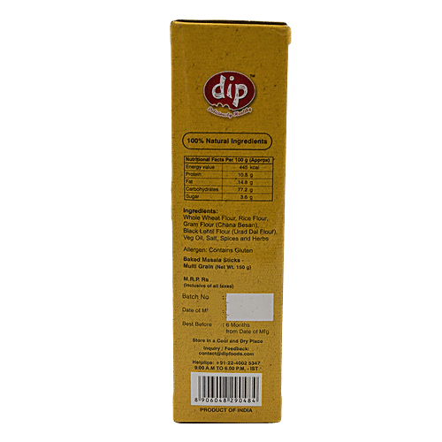 Dip Baked Masala - Sticks Multigrain, 150 g Box 