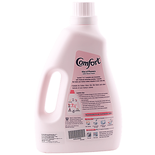 Comfort Fabric Conditioner - Rose Fresh, 2 L Can Comfortably Soft
 Easy Ironing
 Less Wrinkles