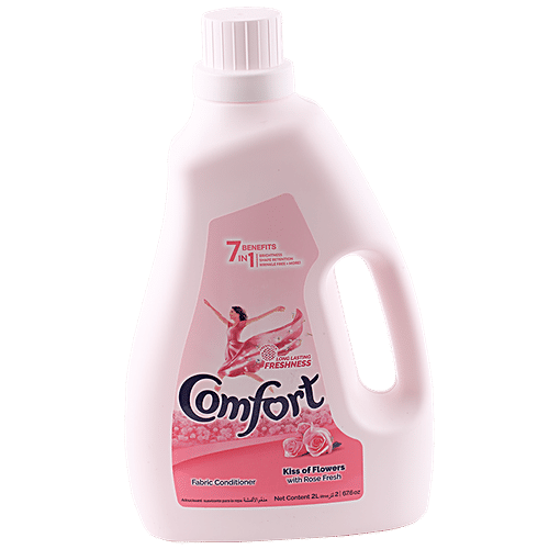 Comfort Fabric Conditioner - Rose Fresh, 2 L Can Comfortably Soft
 Easy Ironing
 Less Wrinkles
