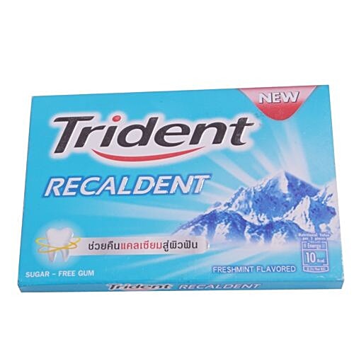 Trident Recaldent Gum - Freshmint (Sugar Free), 12.6 g Pouch 