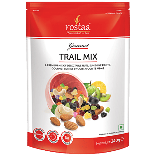 Rostaa Mixed Dry Fruits - Trail Mix, 340 g Pouch 