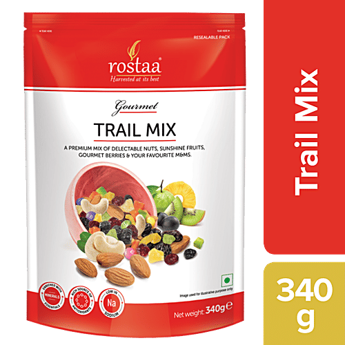 Rostaa Mixed Dry Fruits - Trail Mix, 340 g Pouch 