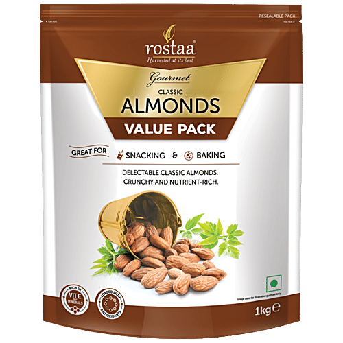 Buy Rostaa Almonds Californian 1 Kg Pouch Online at the Best Price of