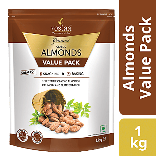 Rostaa Almonds - Californian, 1 kg Pouch 