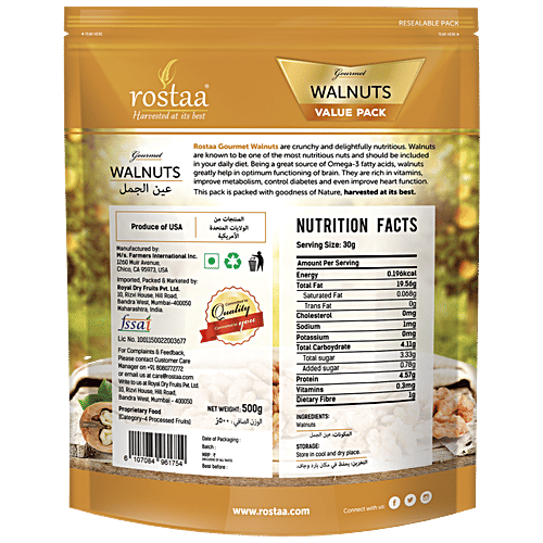 Rostaa Walnuts - Californian, 500 g Pouch 