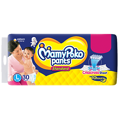 Mamypoko Pant Diapers - Pull Up, Large, Leakage Protection, 30 pcs Pouch 