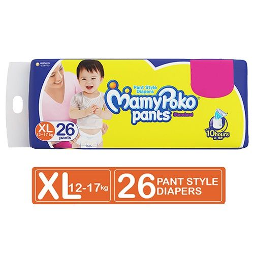 Mamypoko Pants Standard Diaper - Extra Large Size, 26 pcs Pouch 