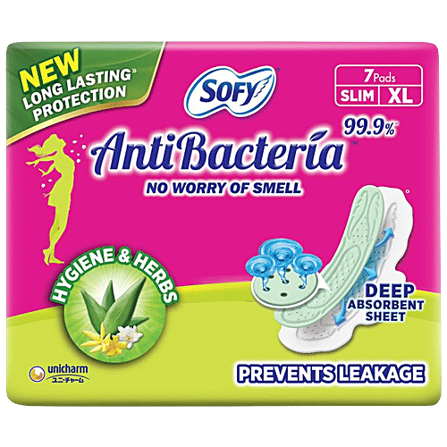 Buy Sofy Sanitary Pads Body Fit Antibacteria Xlarge 7 Pcs Pouch Online