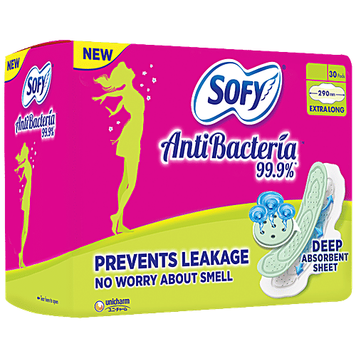 Sofy Anti-Bacteria Sanitary Pads - XL, 28 pcs Pouch 