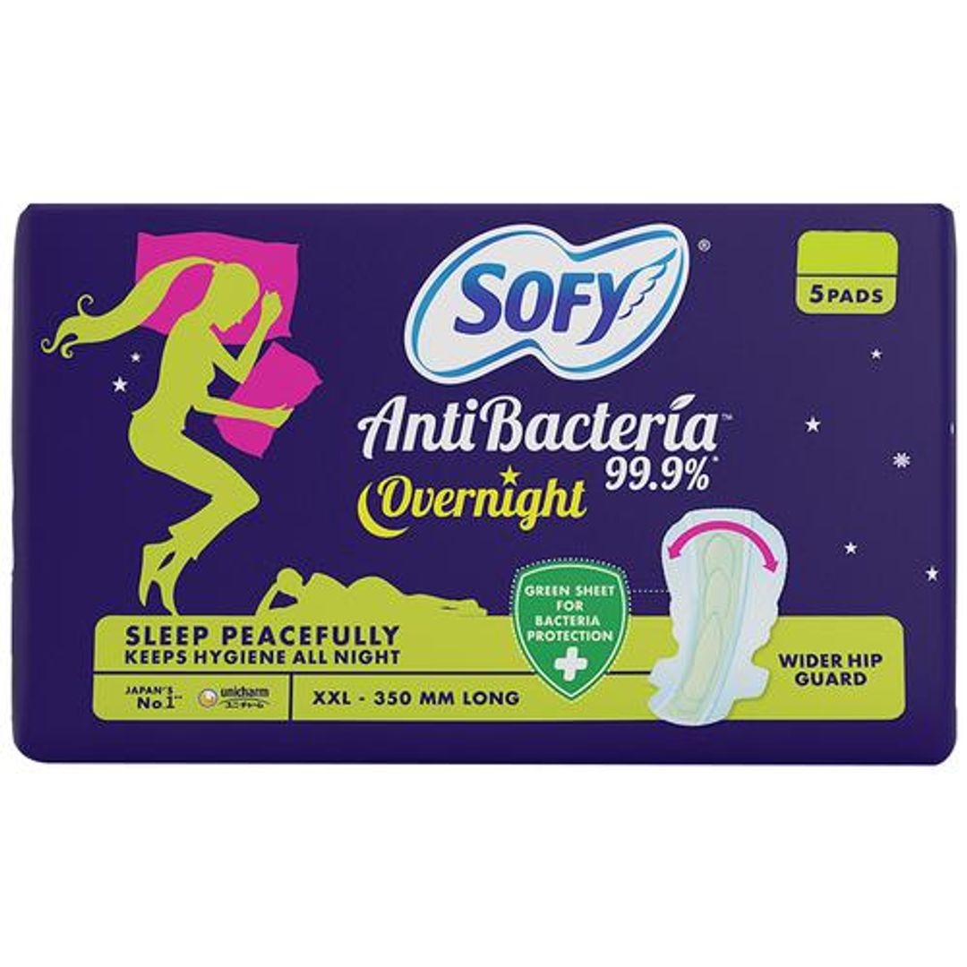 Sofy Anti-Bacteria Overnight Pads - XXL, 5 pcs Pouch