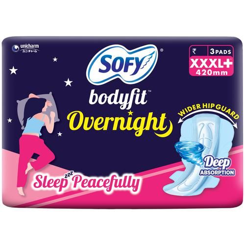Buy Sofy Sanitary Pads - Body Fit Overnight, Xxxl 3 pcs Pouch