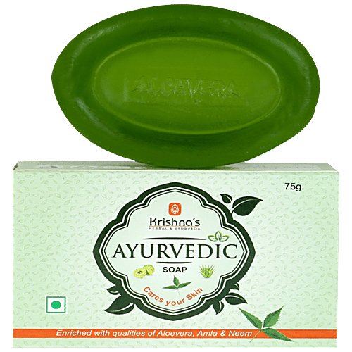 Buy Krishnas Ayurvedic Soap Rich In Aloevera, Amla & Neem, Prevents
