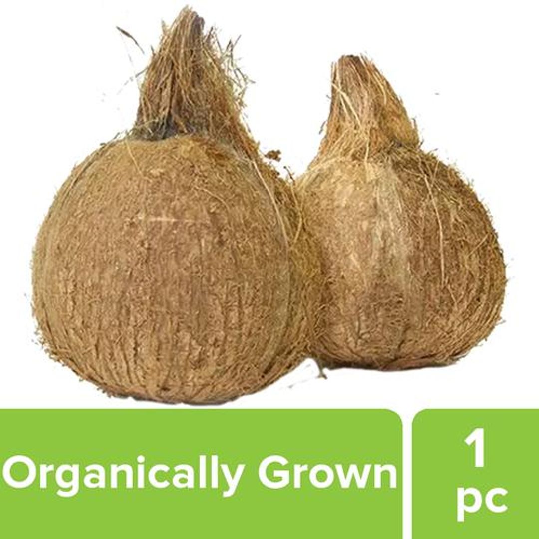 Fresho Coconut - Organically Grown (Loose), 1 pc (approx. 300g to 400g)