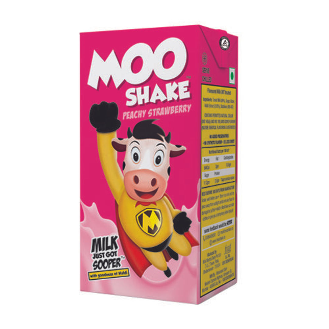 MooShake Milk Shake - Peachy Strawberry, 160 ml 