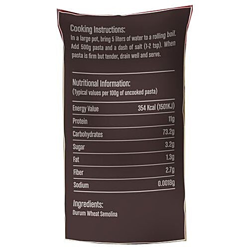 Disano Durum Wheat Pasta - Penne Rigate, 500 g Pouch Free From Artificial Colour, Flavour or Preservatives