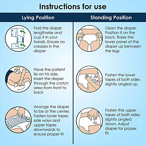 Kare In Adult Diapers Large, 10 pcs Pouch Leak Proof, Wetness Indicator