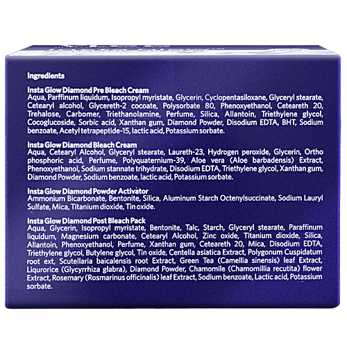 VLCC Insta Glow Diamond Bleach With Diamond Powder For Sparkling Fairness, 60 g  