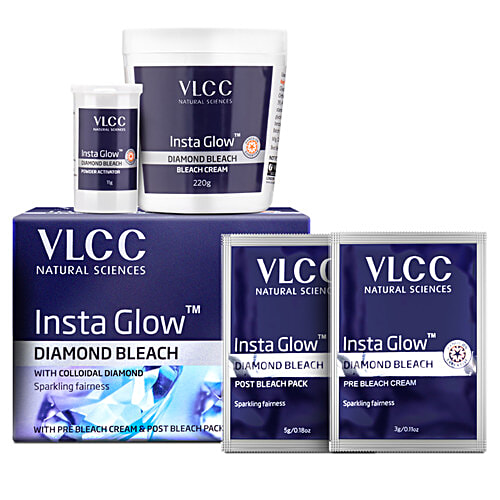 VLCC Insta Glow Diamond Bleach With Diamond Powder For Sparkling Fairness, 60 g  