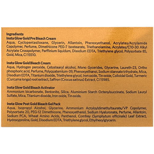 VLCC Insta Glow Gold Bleach For Instant Fairness & Glowing Skin, 60 g With Colloidal Gold, Glowing, Radiant Fairness