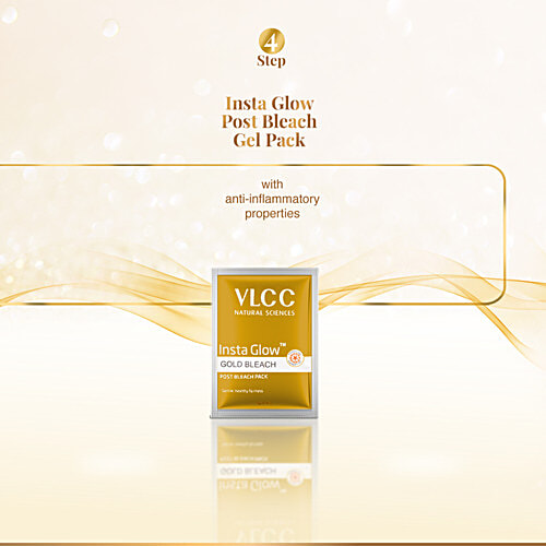 VLCC Insta Glow Gold Bleach For Instant Fairness & Glowing Skin, 60 g With Colloidal Gold, Glowing, Radiant Fairness