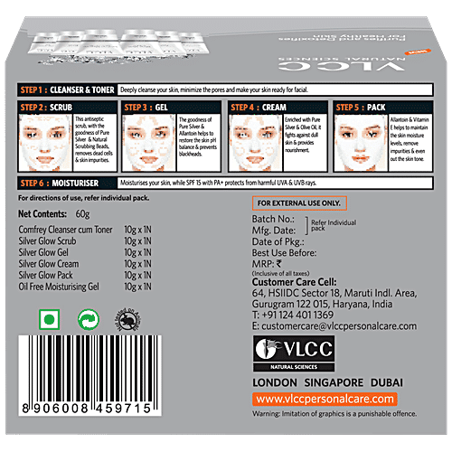 Vlcc Silver Facial Kit, 60 g  