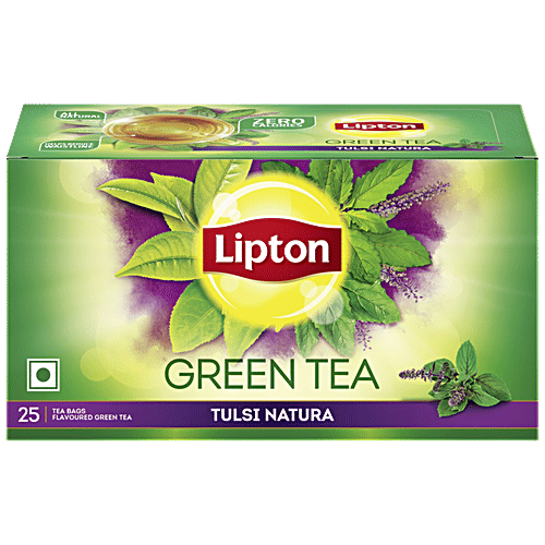 Lipton Tulsi Natura Green Tea Bags, 32.5 g (25 Bags x 1.3 g each) 