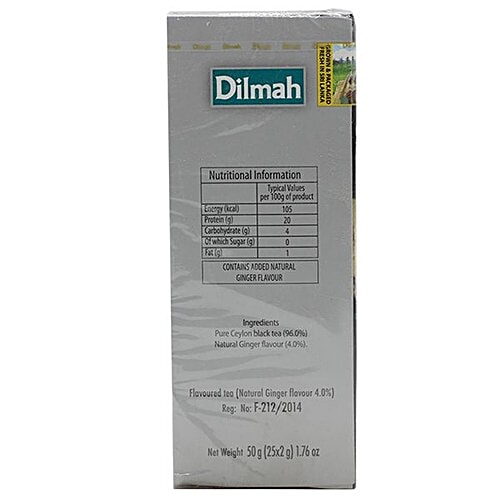 DILMAH Tag Bags - Ginger, 50 g (25 Bags x 2 g each) 
