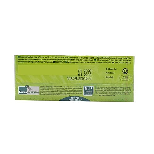 Dilmah Green Tea - Ginger, All Natural, 50 g (25 Bags x 2 g each) 