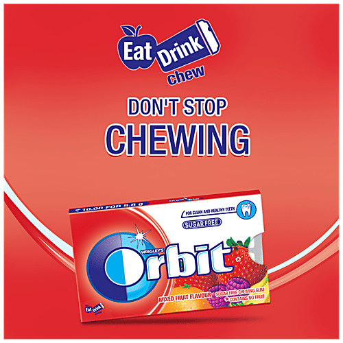 Wrigleys Orbit Sugar-Free Chewing Gum - Mixed Fruit, 8.8 g Pouch 