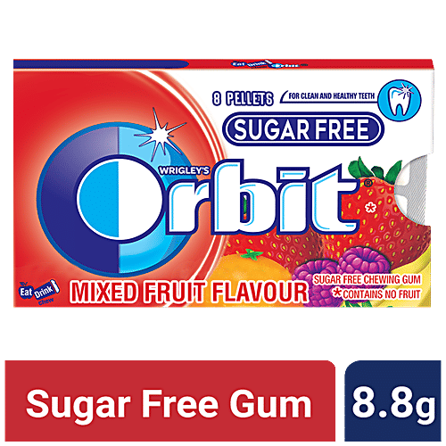 Wrigleys Orbit Sugar-Free Chewing Gum - Mixed Fruit, 8.8 g Pouch 