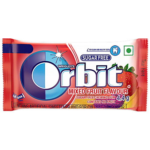 Buy Orbit Sugar Free Chewing Gum Mixed Fruit Flavoured 44 Gm Pouch