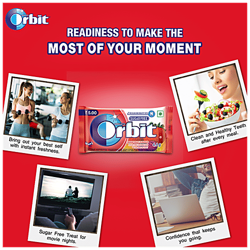 Orbit Sugar Free Chewing Gum - Mixed Fruit, 4.4 g Pouch 