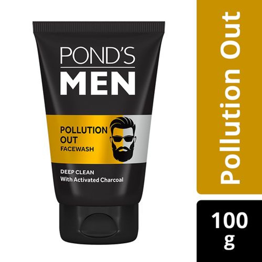 Ponds Men - Pollution Out Activated Charcoal Deep Clean Face Wash, 100 g 