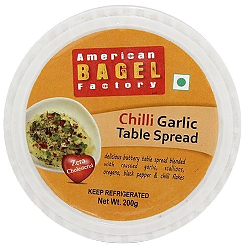 American Bagel Factory Chilli Garlic Low Fat Table Spread, 200 g Tub 