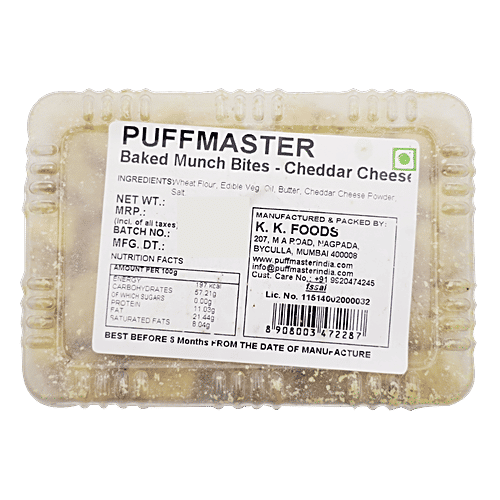 Puffmaster Munchies - Cheddar Cheese, 100 g Pouch Zero Sugar