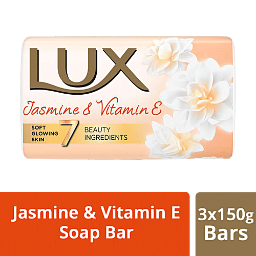 Lux Beauty Soap For Glowing Skin - Jasmine & Vitamin E, Mega, 150 g (Pack of 3) 