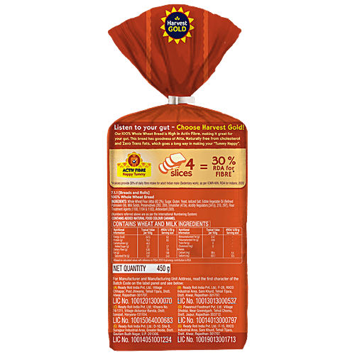 Buy Harvest Gold Bread 100 Whole Wheat Online at Best Price of Rs 50