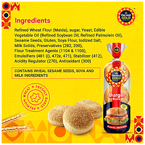 Buy Harvest Gold Burger Buns Til/Sesame Sprinkled, 100 Vegetarian