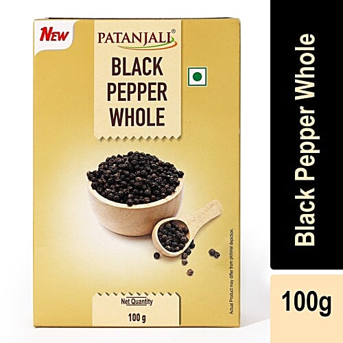 Buy Patanjali Spice Black Pepper Whole 100 Gm Online at the Best Price