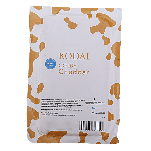 Buy Kodai Dairy Farms Cheese Colby Cheddar 200 Gm Online at the Best