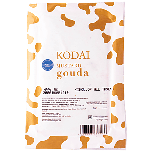 Buy Kodai Dairy Farms Cheese Mustard Gouda 200 gm Online at Best